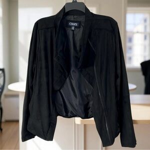 Women’s Chaps Black Faux Suede Jacket Sz Medium NWT